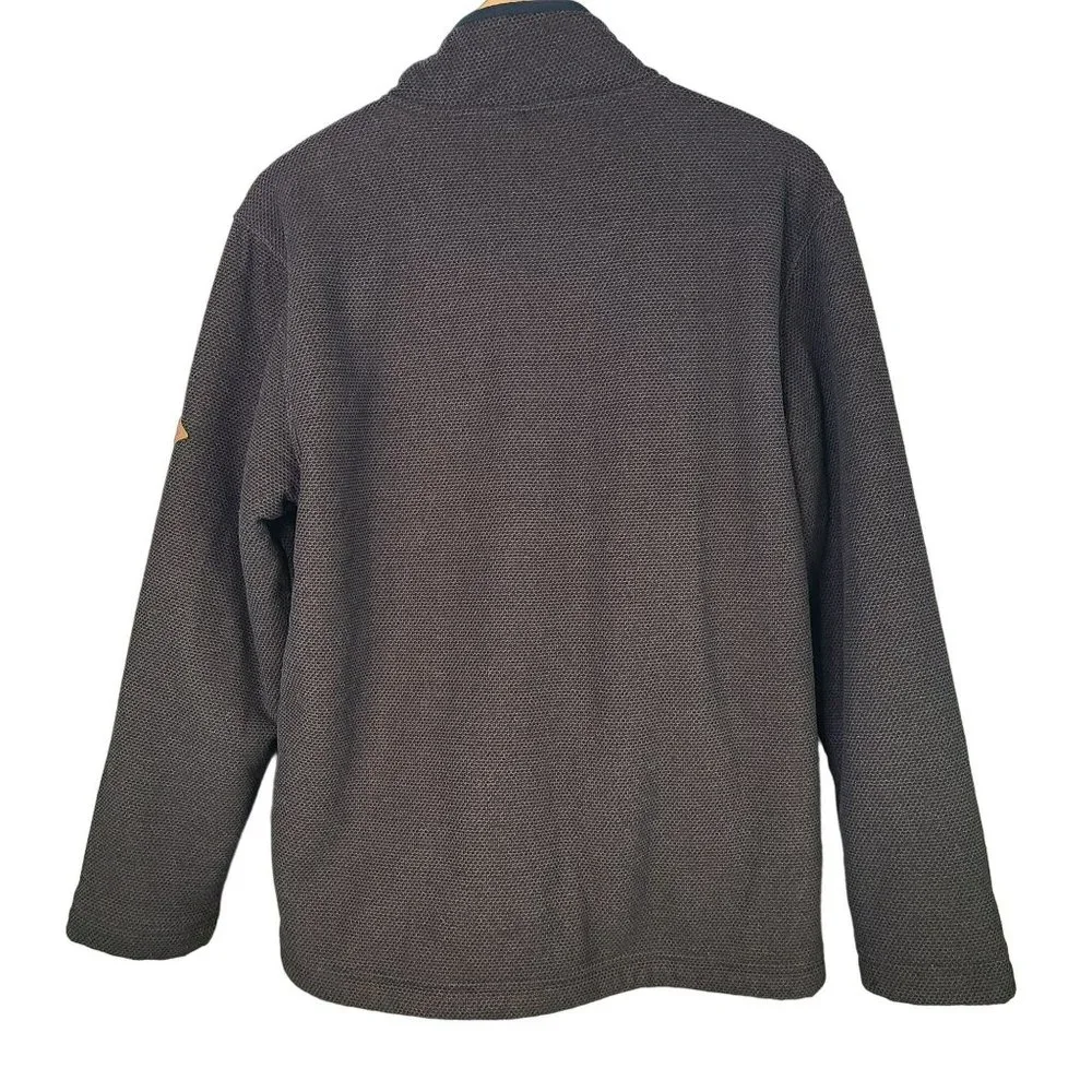Orvis Sweater Men Sz MED 1/4 Zip Brown Waffle Knit Sherpa Lined Pullover - Picture 2 of 7